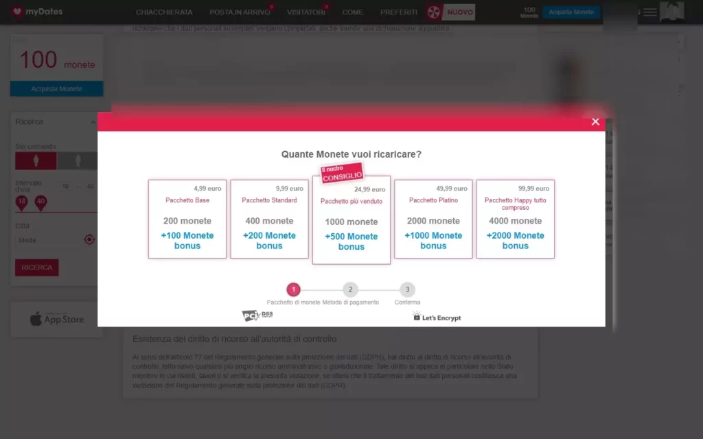 MyDates.com - costs