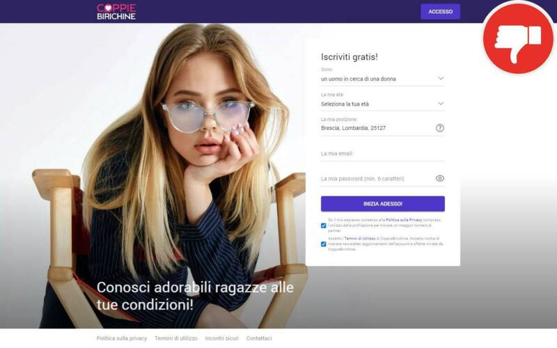 Recensione CoppieBirichine.com Truffa