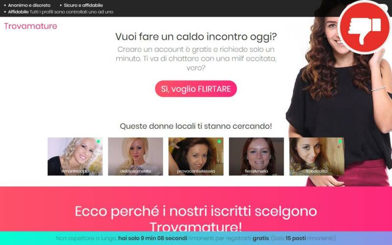 Recensione TrovaMature.com truffa