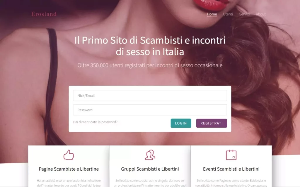 ErosLand.it - home & registration