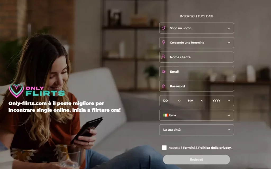 Only-Flirts.com - home & registration