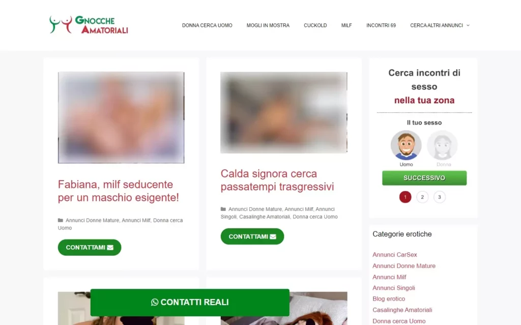 GnoccheAmatoriali.net - landing page