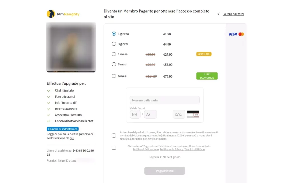 IAmNaughty.com - costs
