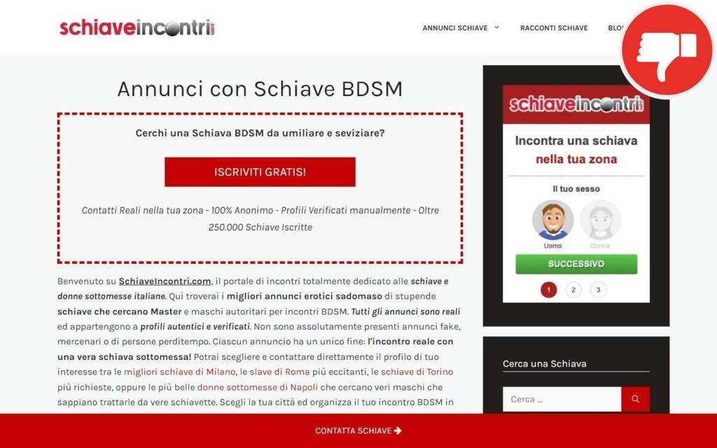 Recensione SchiaveIncontri.com Truffa