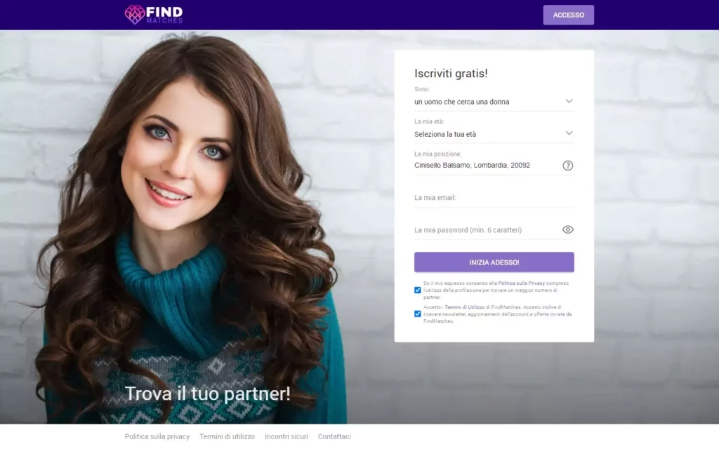 FindMatches.com - home & registration