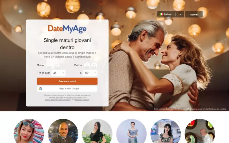 DateMyAge.com Pagina Iniziale