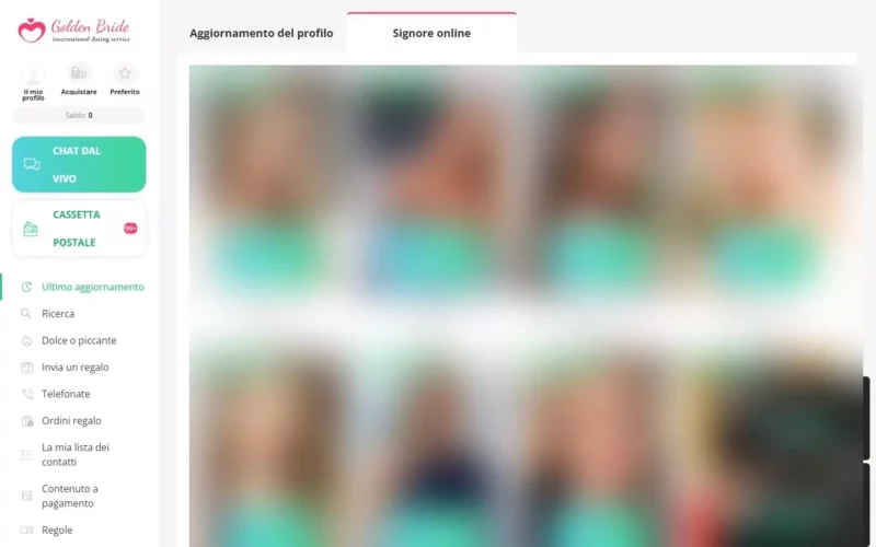 GoldenBride.net area personale