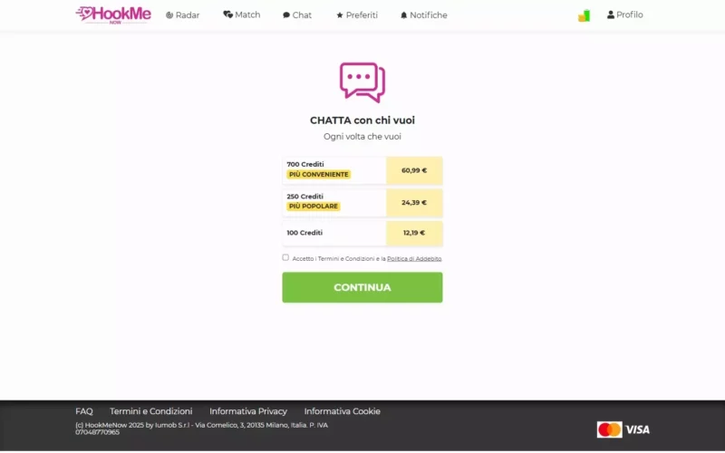 HookMeNow.com costi