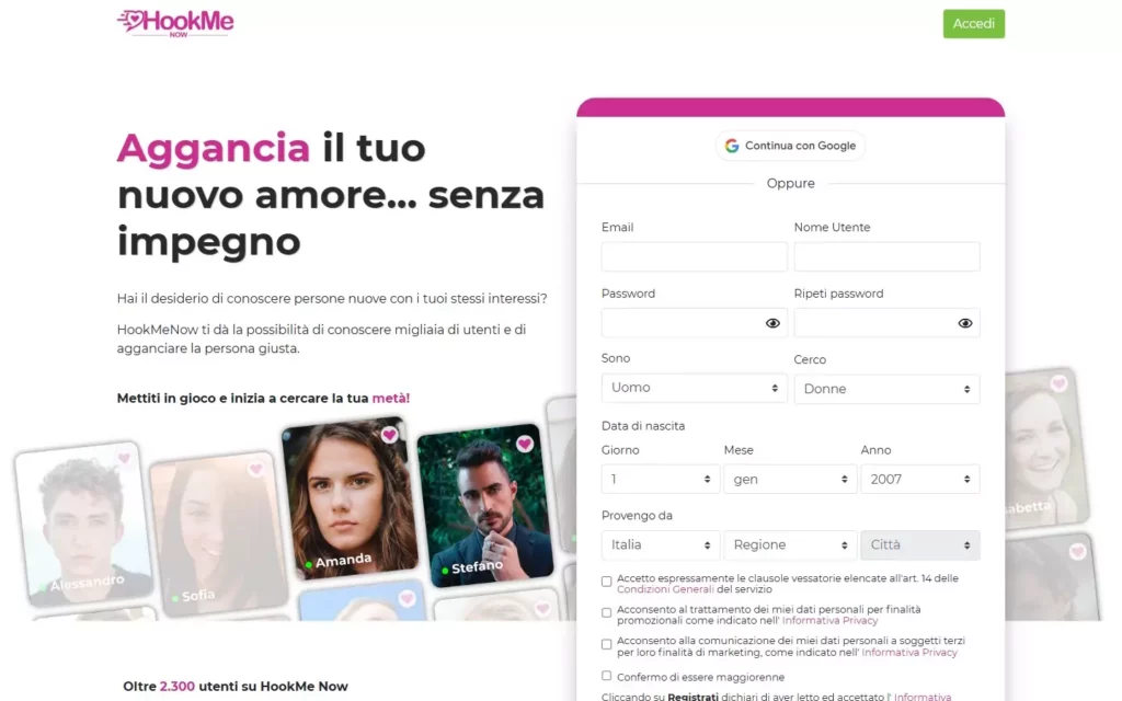 HookMeNow.com landing page