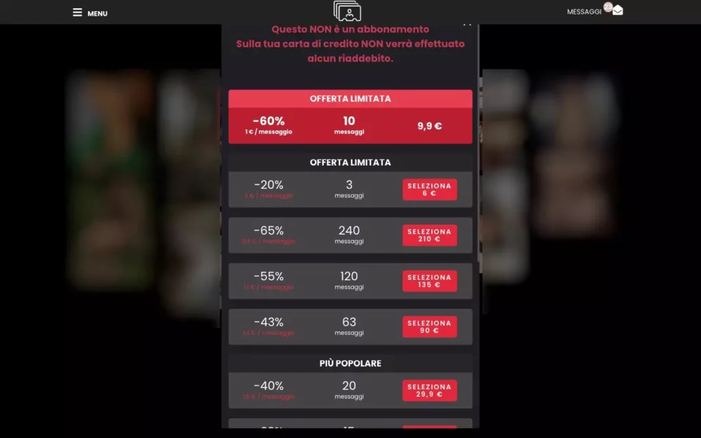 Incontriitaliani.com - costs