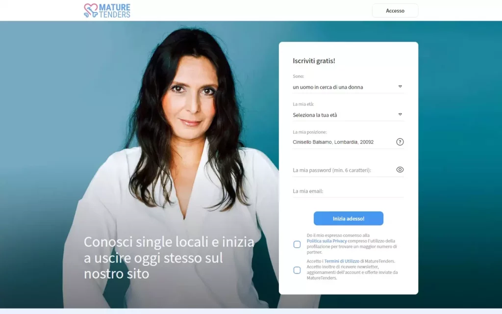 MatureTenders.com - home & registration