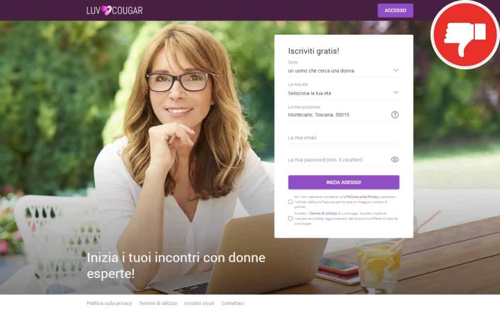 Recensione LuvCougar.com Truffa