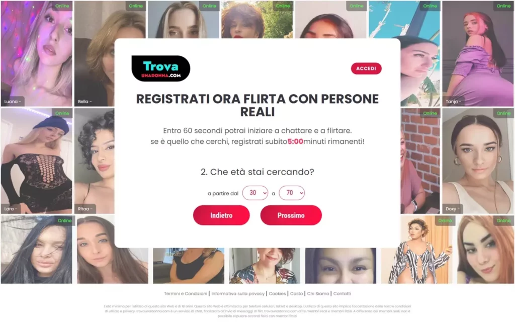 TrovaUnaDonna.com - home & registration