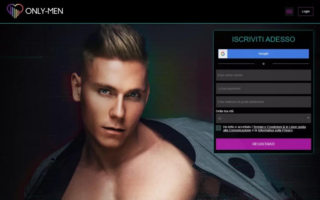 Only-Men.com - home & registration