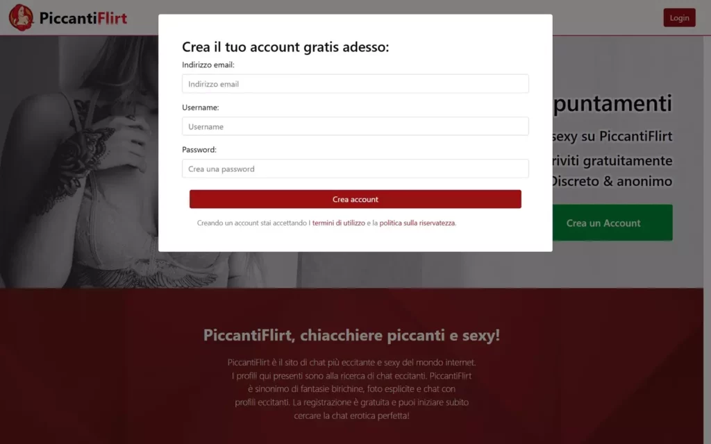 PiccantiFlirt.com - registration