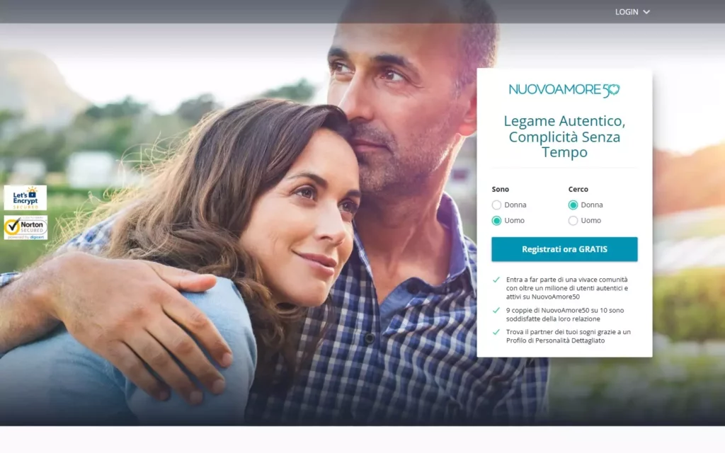 NuovoAmore50.it - landing page