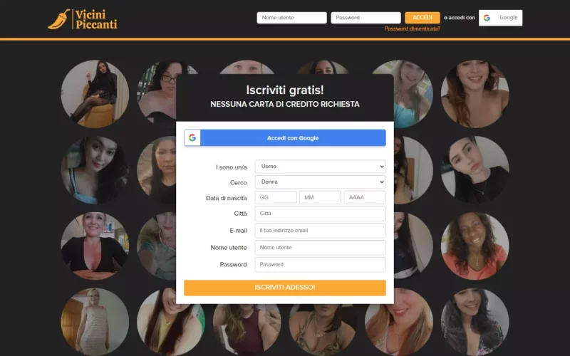Recensione ViciniPiccanti.com pagina iniziale