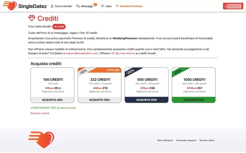 SingleDatez.com Costi