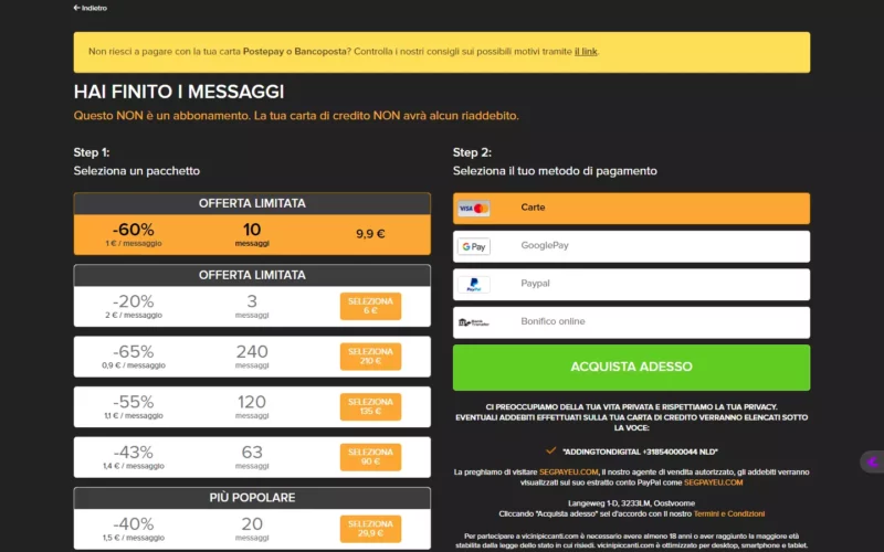 ViciniPiccanti.com costi