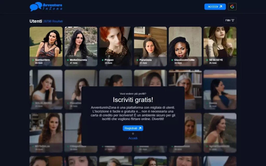 AvventureInZona.com landing page