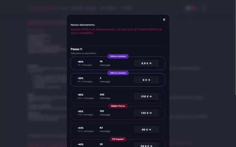 PassioneProibita.com costi