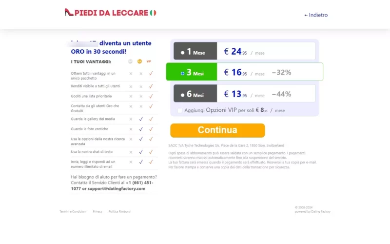 PiediDaLeccare.net costi