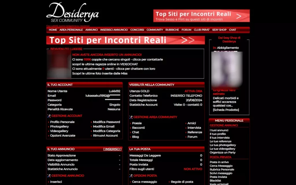 Desiderya.com - registration