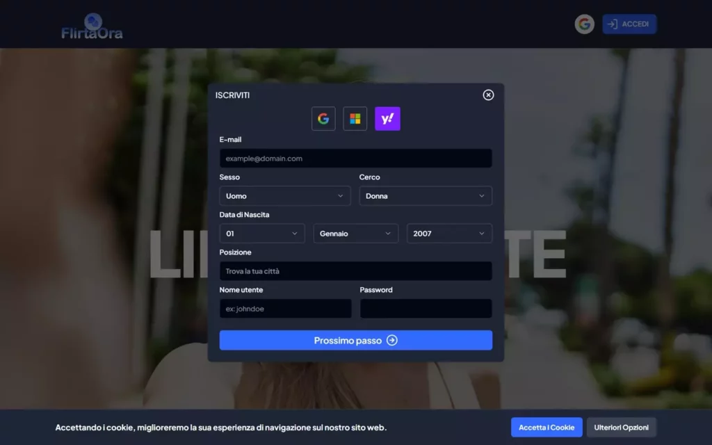 flirtaora.it - registration