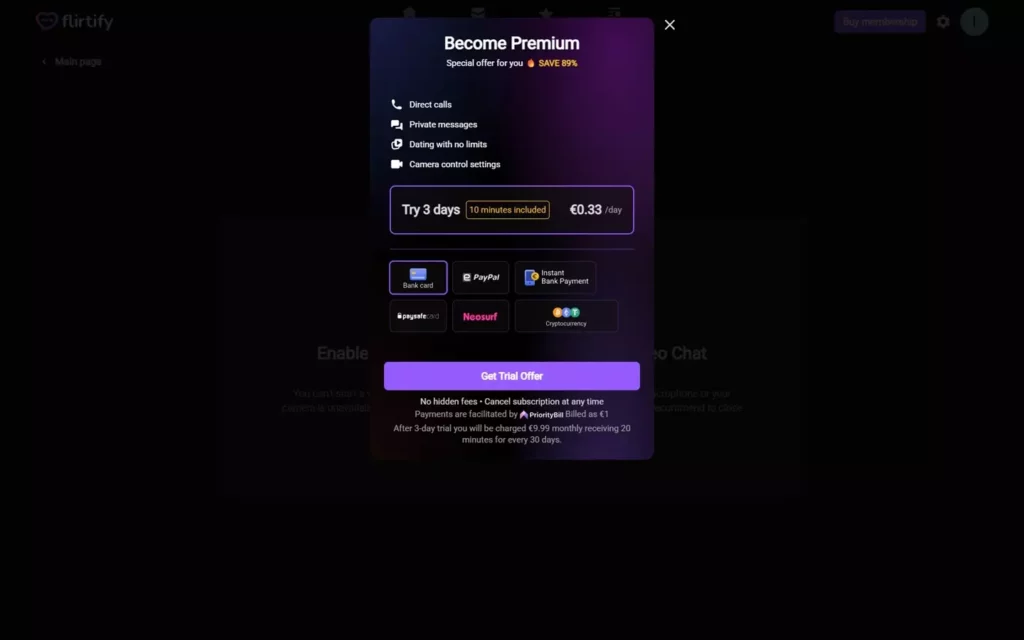 flirtify.com - costs