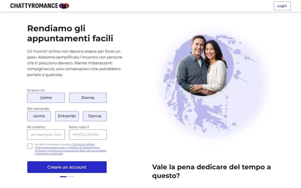 chattyromance.com - home & registration