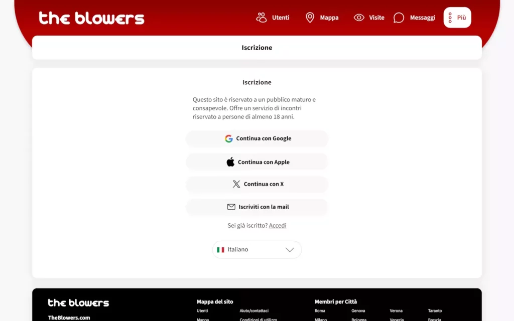 Theblowers.com Anmeldung